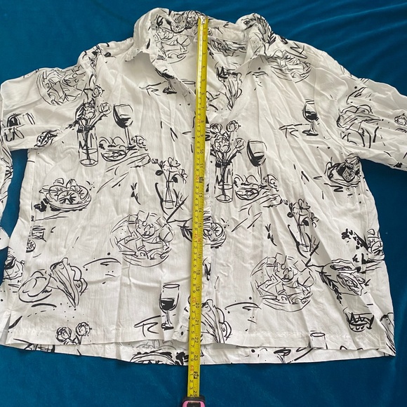 🍷💐 NEW Women's XL Wine Glass Dinner Party Blouse - Cocktails, Charcuterie - Picture 6 of 14